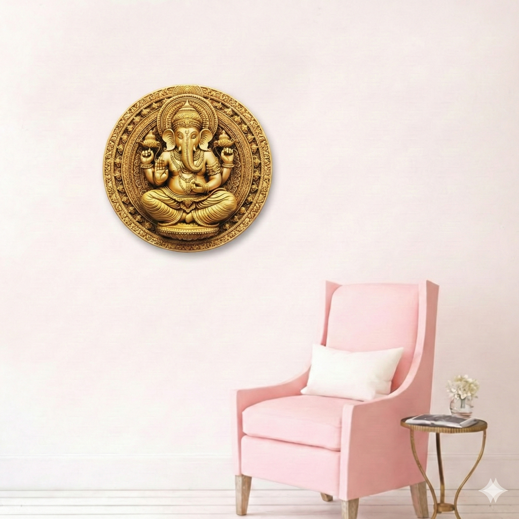 Ganesha wall decor closeup detail