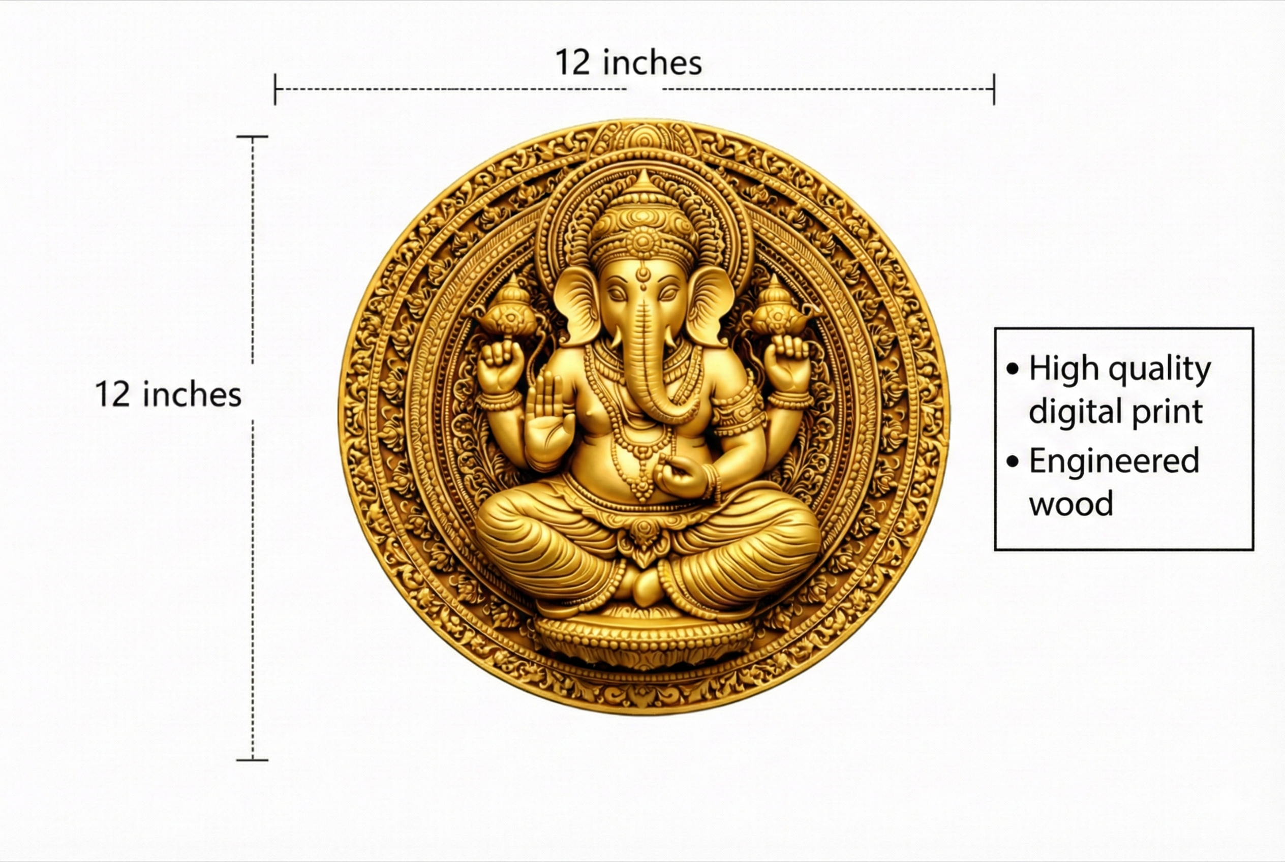 Ganesha wall decor size reference