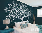Large Tree with Green Leaves Wall Decal Peel and Stick Sticker Nature Inspired Wall Art for Living Room and Bedroom Decor