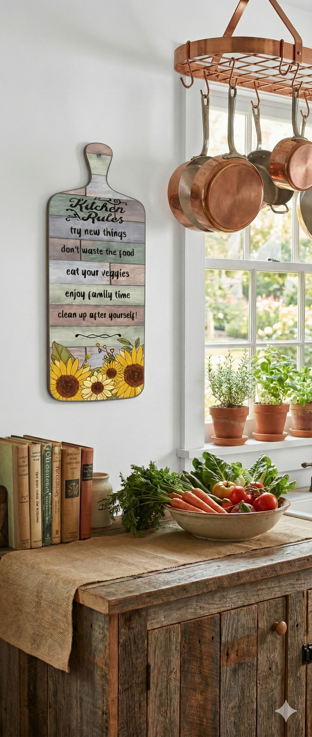 Kitchen wall decor angled view