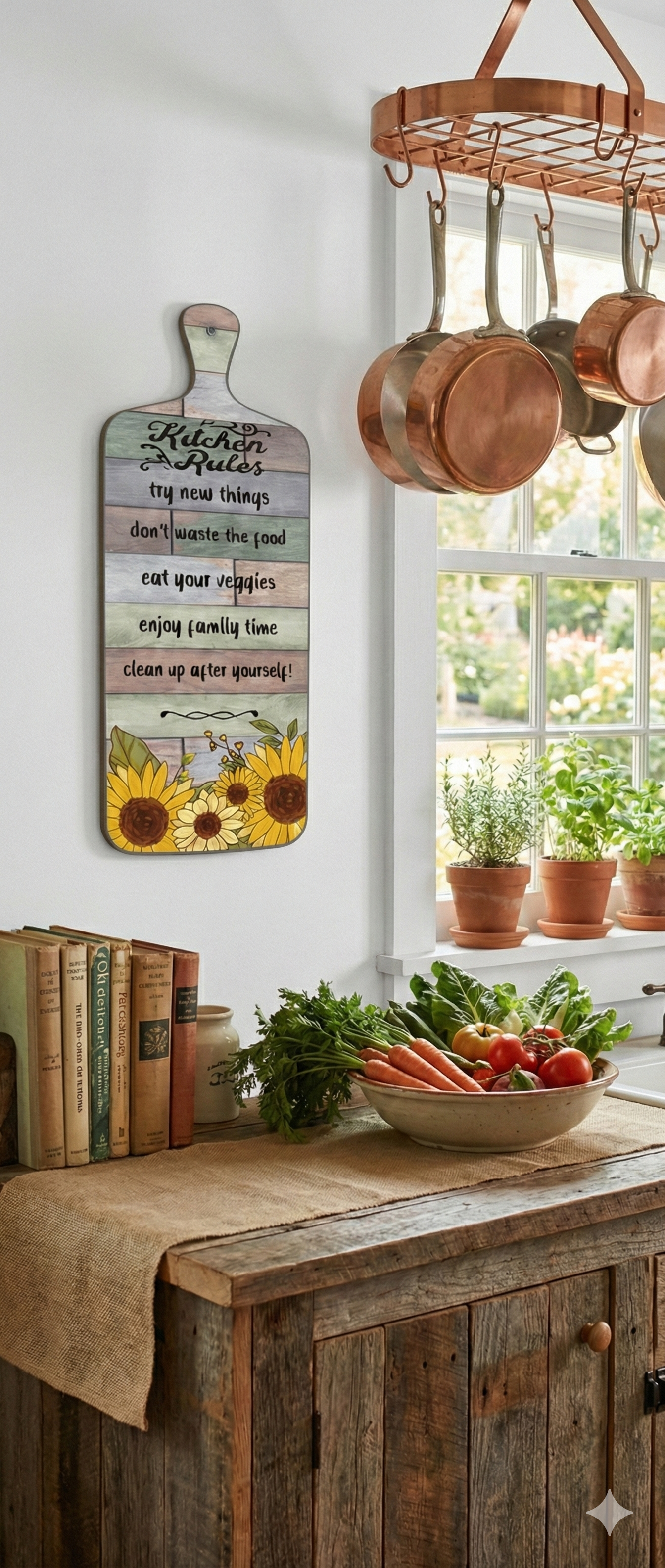 Kitchen wall decor angled view
