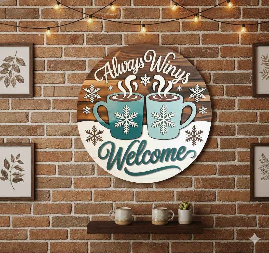 Kitchen wall decordisplayed in Cafe
