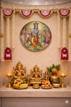 Krishna wall decor closeup detail