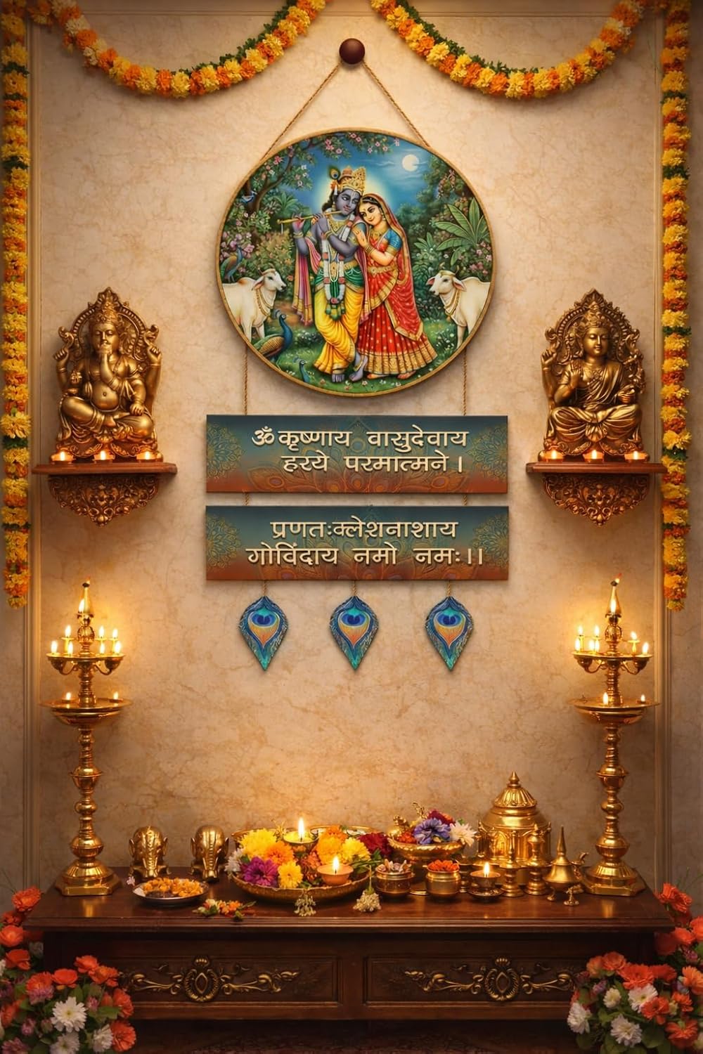 Krishna wall Decor wall decor displayed in Pooja Room