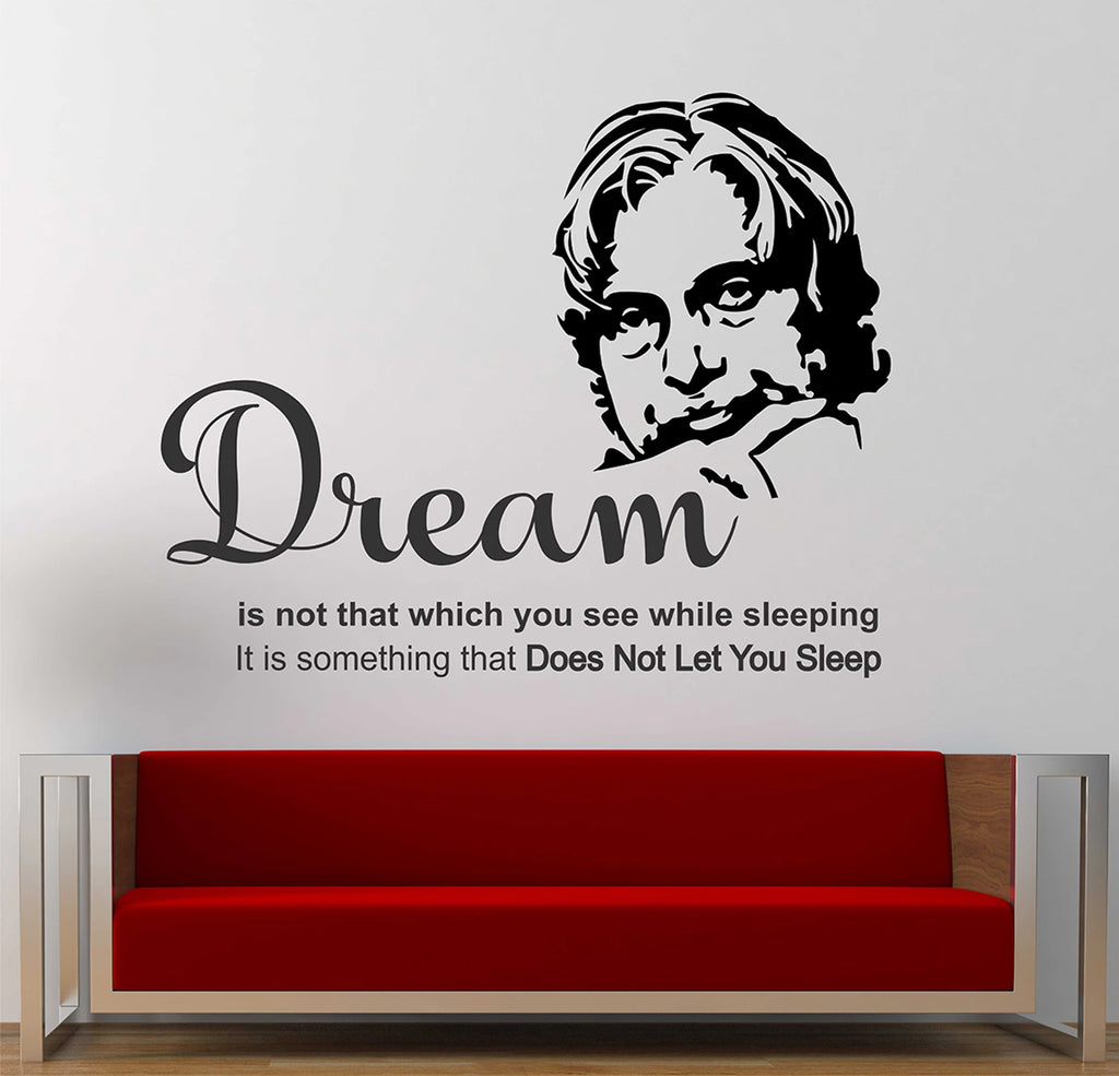 Dr. A.P.J. Abdul Kalam Inspirational Quote Wall Sticker - "Dreams That Don’t Let You Sleep" Premium Vinyl Wall Decal for Office, Study Room, and Student Motivation