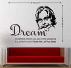 Dr. A.P.J. Abdul Kalam Inspirational Quote Wall Sticker - "Dreams That Don’t Let You Sleep" Premium Vinyl Wall Decal for Office, Study Room, and Student Motivation