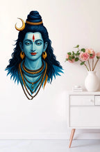 Divine Lord Shiva Portrait Wall Sticker - Calm Mahadev Spiritual Face Decal (55 cm x 36 cm) Premium High-Definition Vinyl Art for Living Room, Pooja Room, and Meditation Space
