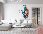 Divine Ardhanarishwara Shiva-Shakti Wall Sticker in Blessing Hand - 60 cm x 40 cm Premium Spiritual Wall Decal for Living Room, Pooja Room, and Modern Home Decor