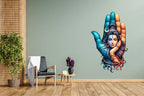 Divine Ardhanarishwara Shiva-Shakti Wall Sticker in Blessing Hand - 60 cm x 40 cm Premium Spiritual Wall Decal for Living Room, Pooja Room, and Modern Home Decor