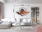 Divine Radha Krishna Seated in Sacred Shankh Wall Sticker - 60 cm x 40 cm Premium Spiritual Wall Decal for Living Room, Pooja Room, and Auspicious Gifting