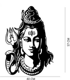 Lord Shiva Face Silhouette Wall Sticker - Bold Mahadev Portrait Art Decal (57 cm x 40 cm) Premium Minimalist Spiritual Wall Decor for Living Room, Office, and Meditation Space