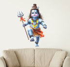 Cute Bal Shiva with Trishul Wall Sticker - Little Mahadev 3D Art Decal (58 cm) Premium Kids' Room Spiritual Wall Decor for Nursery, Playroom, and Modern Homes