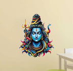 Modern Multi-Color Lord Shiva Wall Sticker - Vibrant Mahadev Pop Art Decal (55cm x 45cm) Premium High-Definition Vinyl Art for Living Room, Creative Studio, and Home Decor