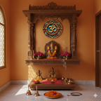 Om wall decor displayed in Pooja Room