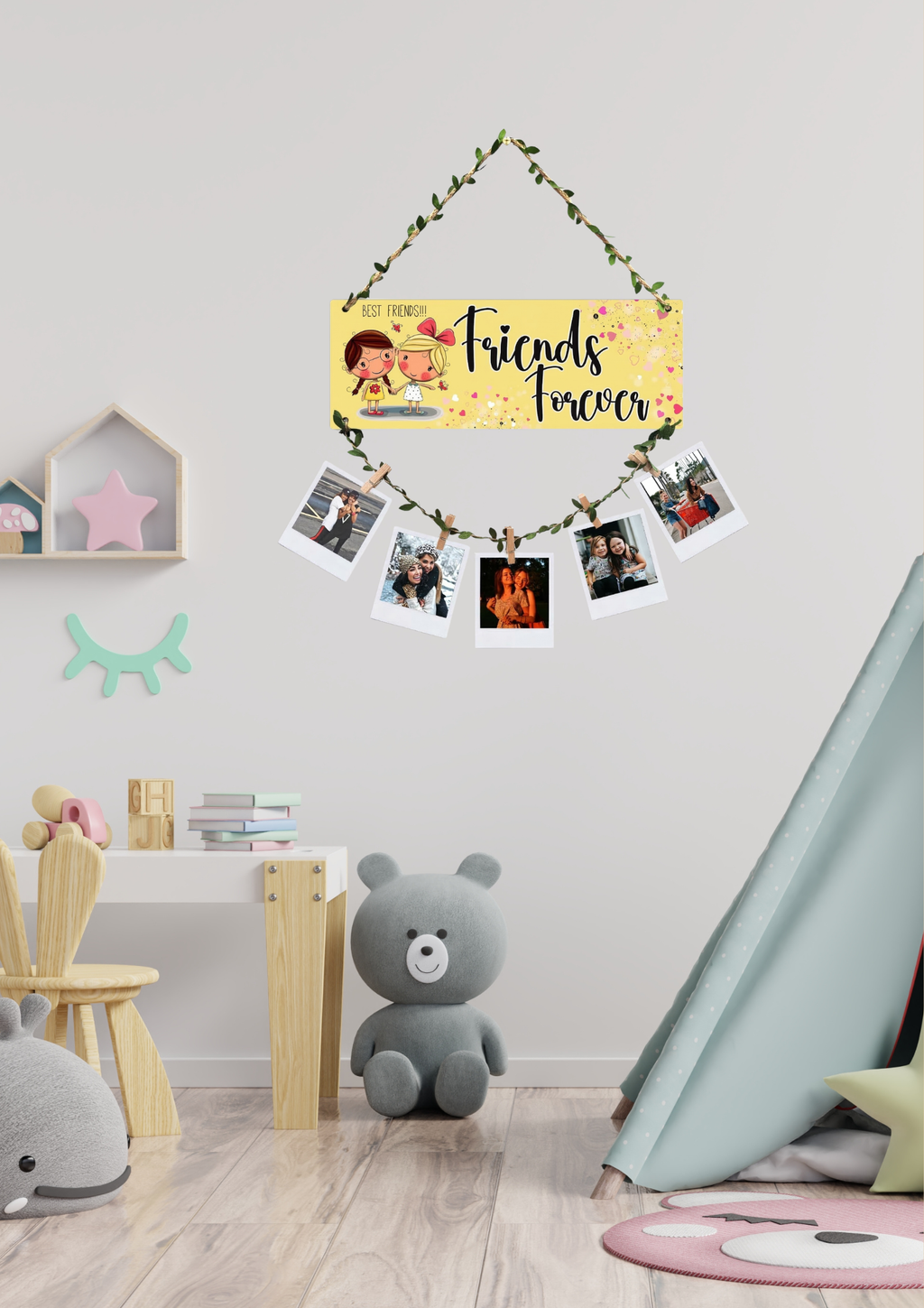 Photo Display wall decor closeup detail