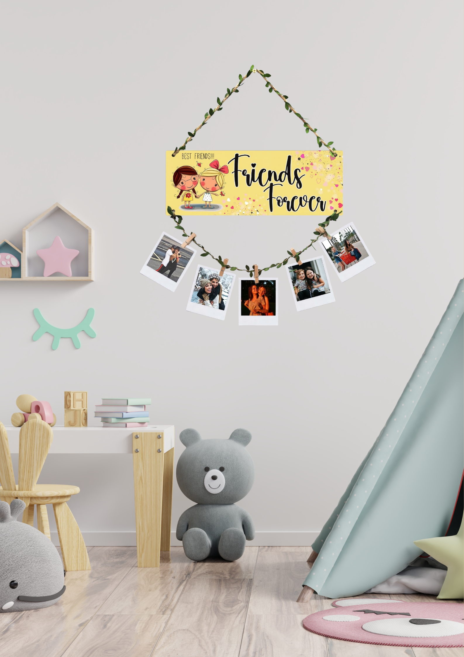 Photo Display wall decor closeup detail