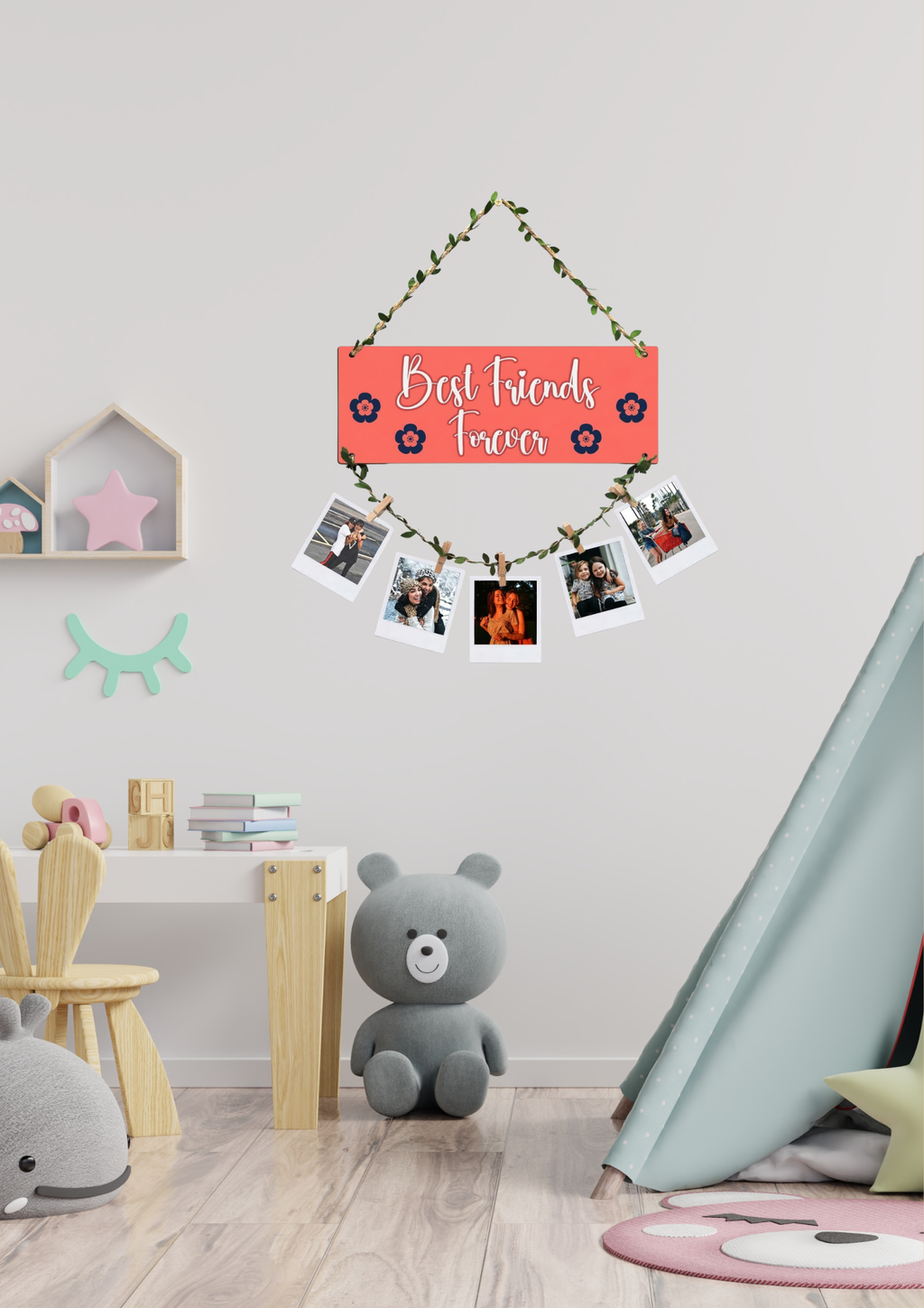 Photo Display wall decor closeup detail