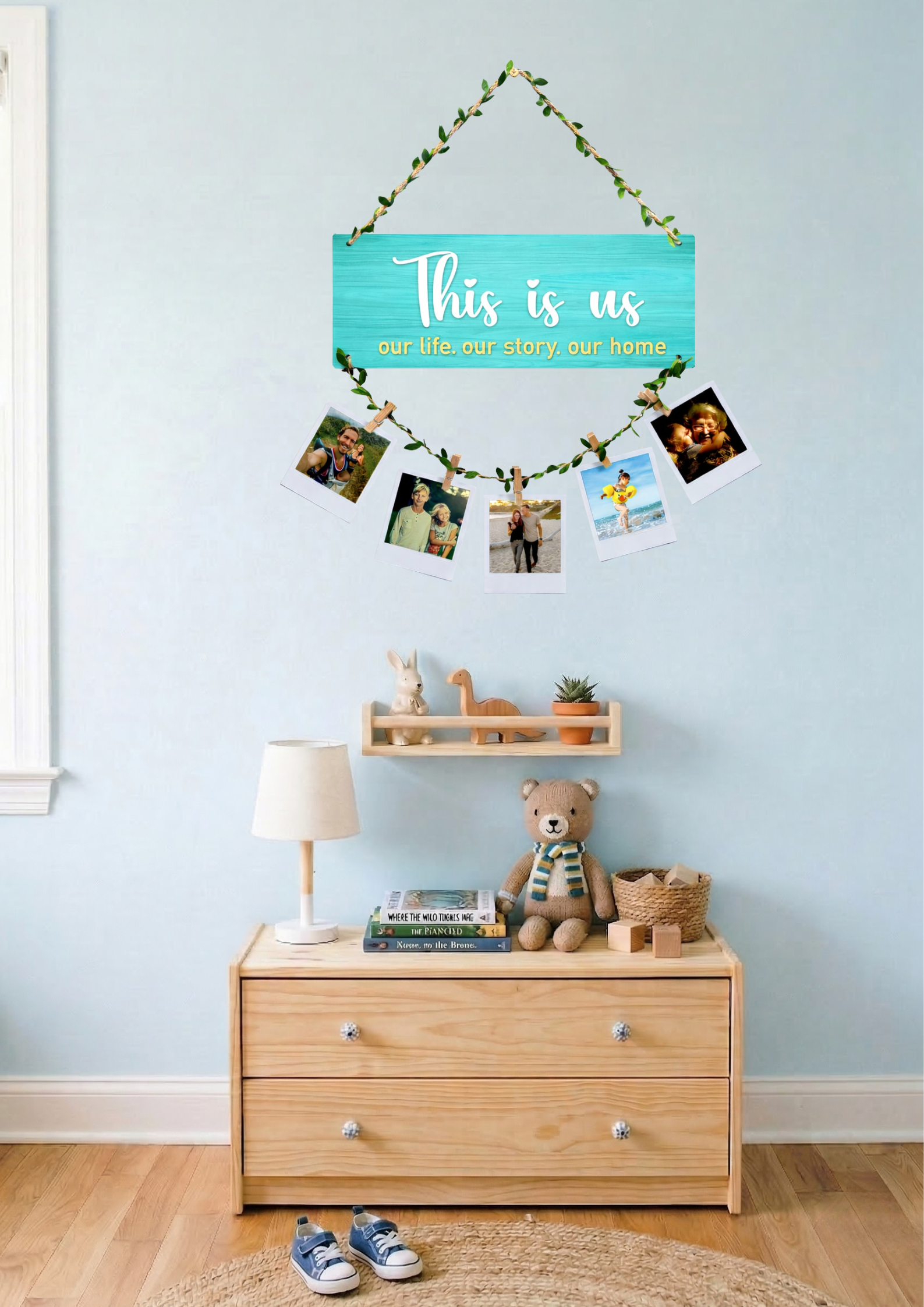 Photo Display wall decor closeup detail