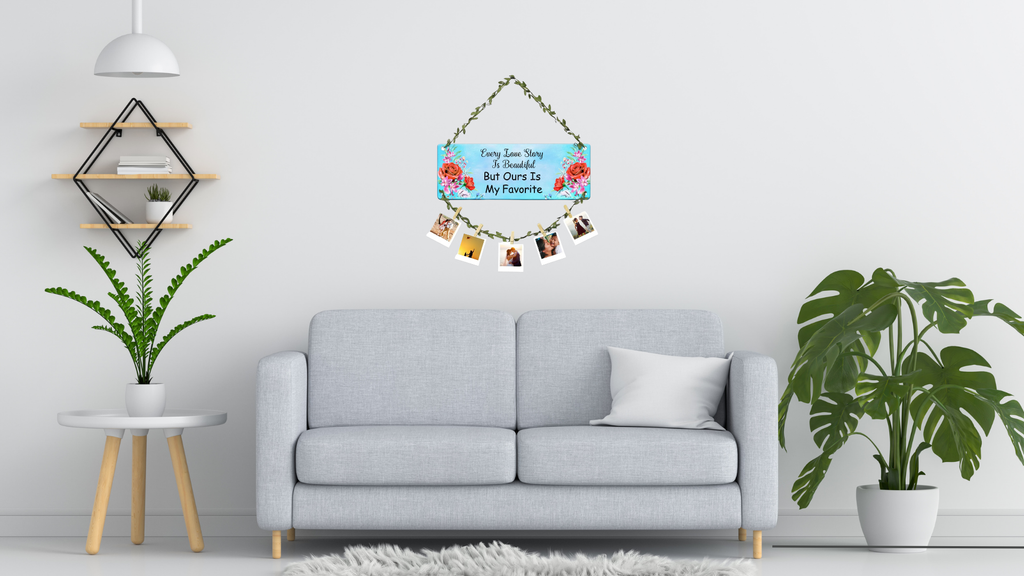 Photo Display wall decor displayed in Living room 