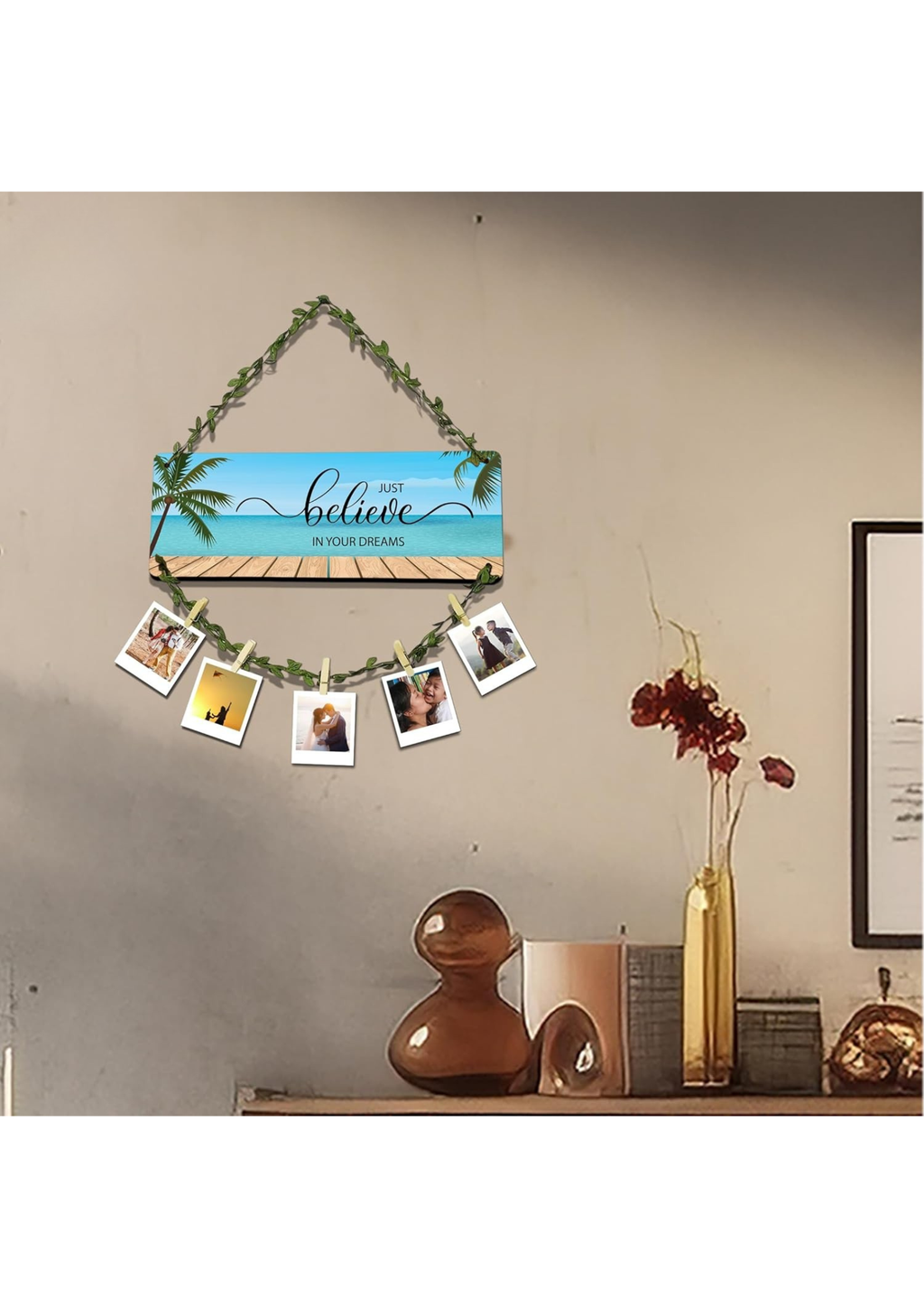 Entrance wall decor angled view