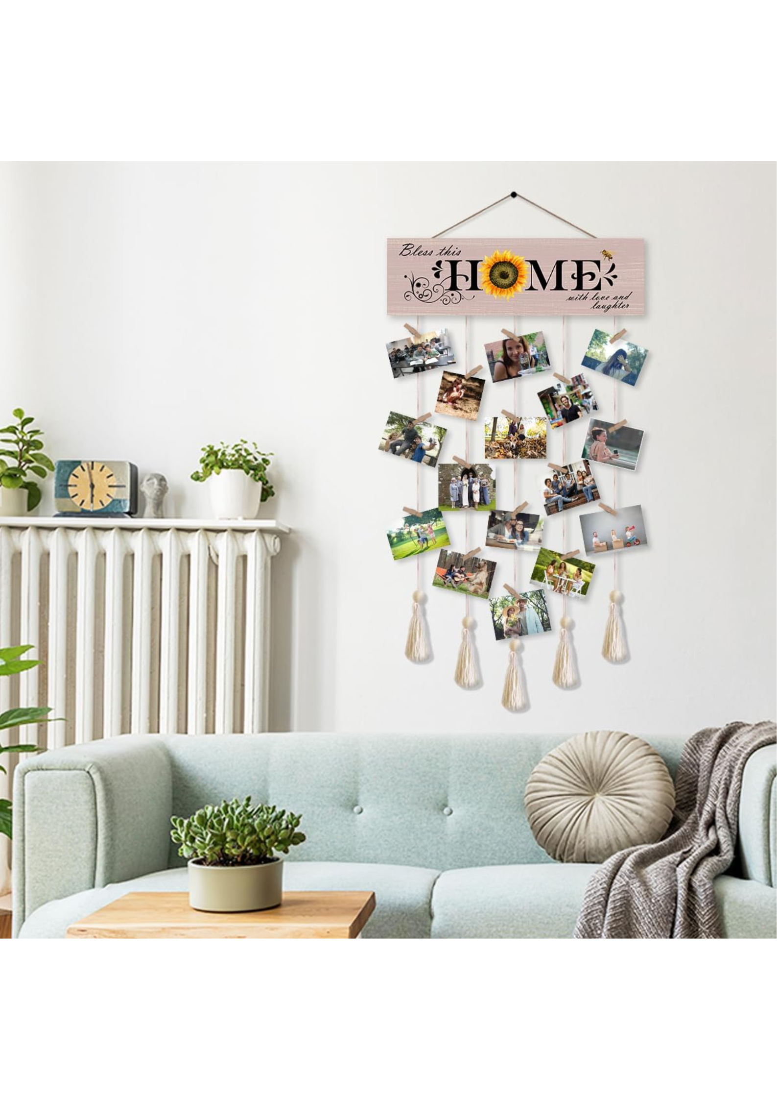 Photo Display wall decor displayed in Living Room