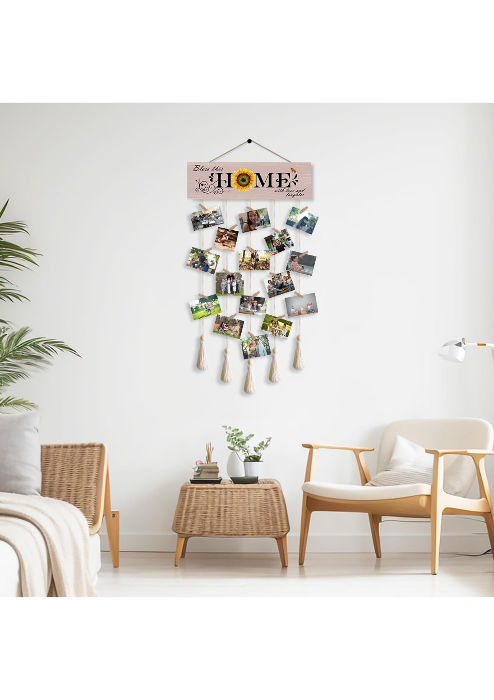 Photo Display wall decor displayed in Living Room