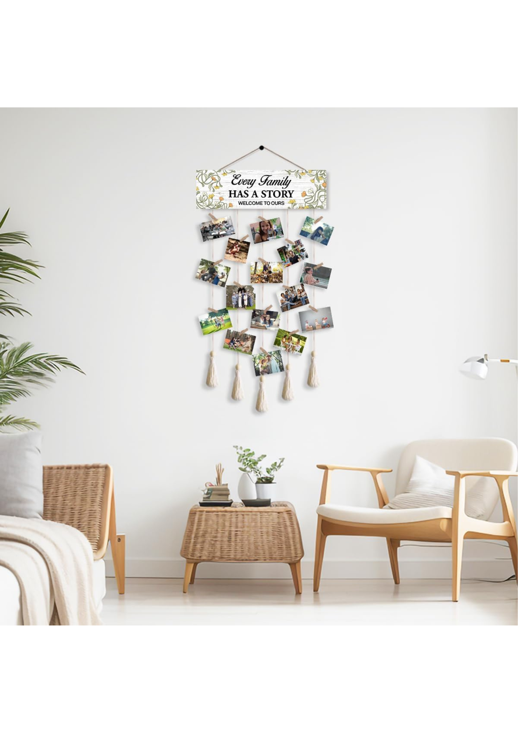 Photo Display wall decor displayed in Living Room