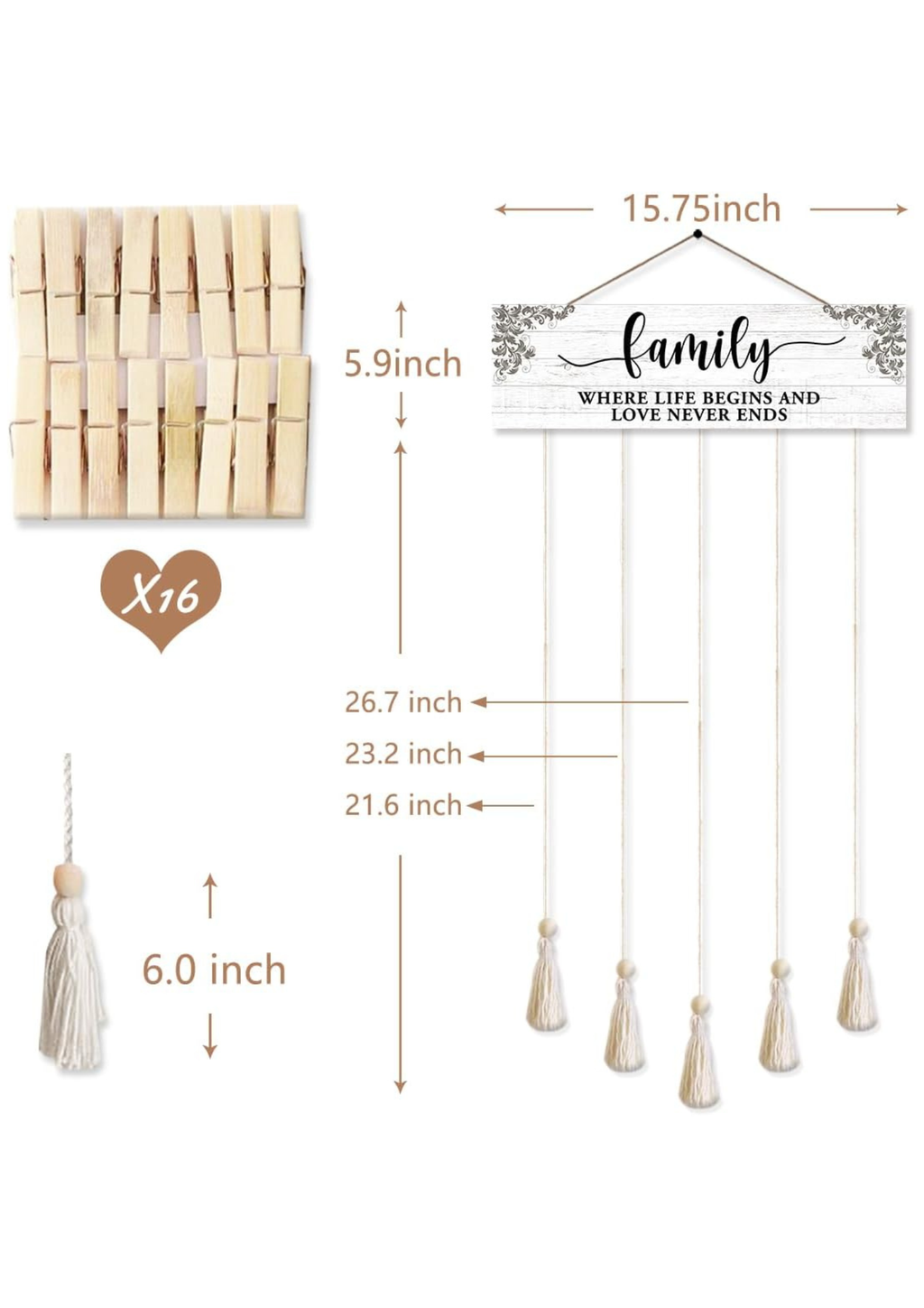 Photo Display wall decor size reference