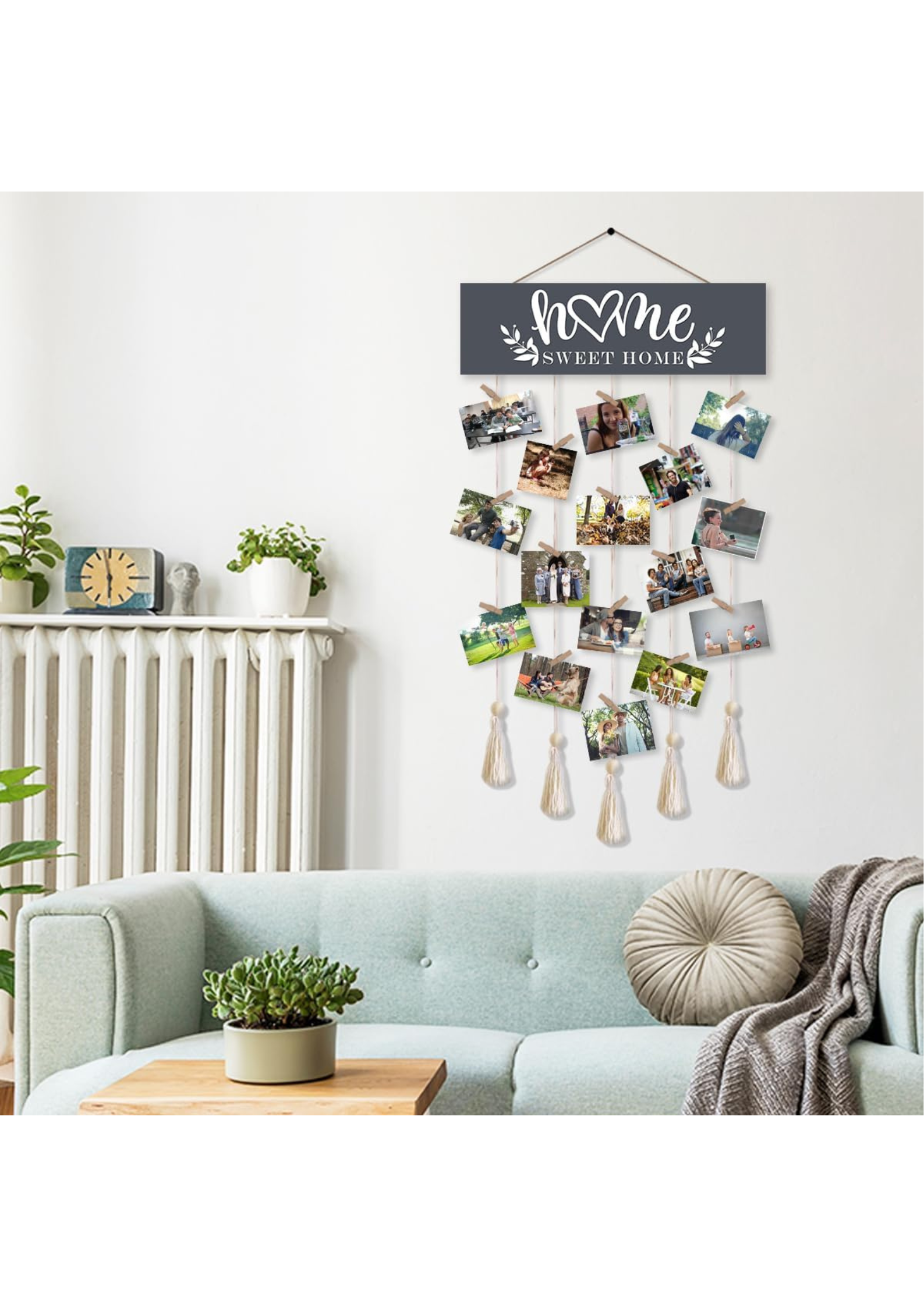 Photo Display wall decor displayed in Living Room