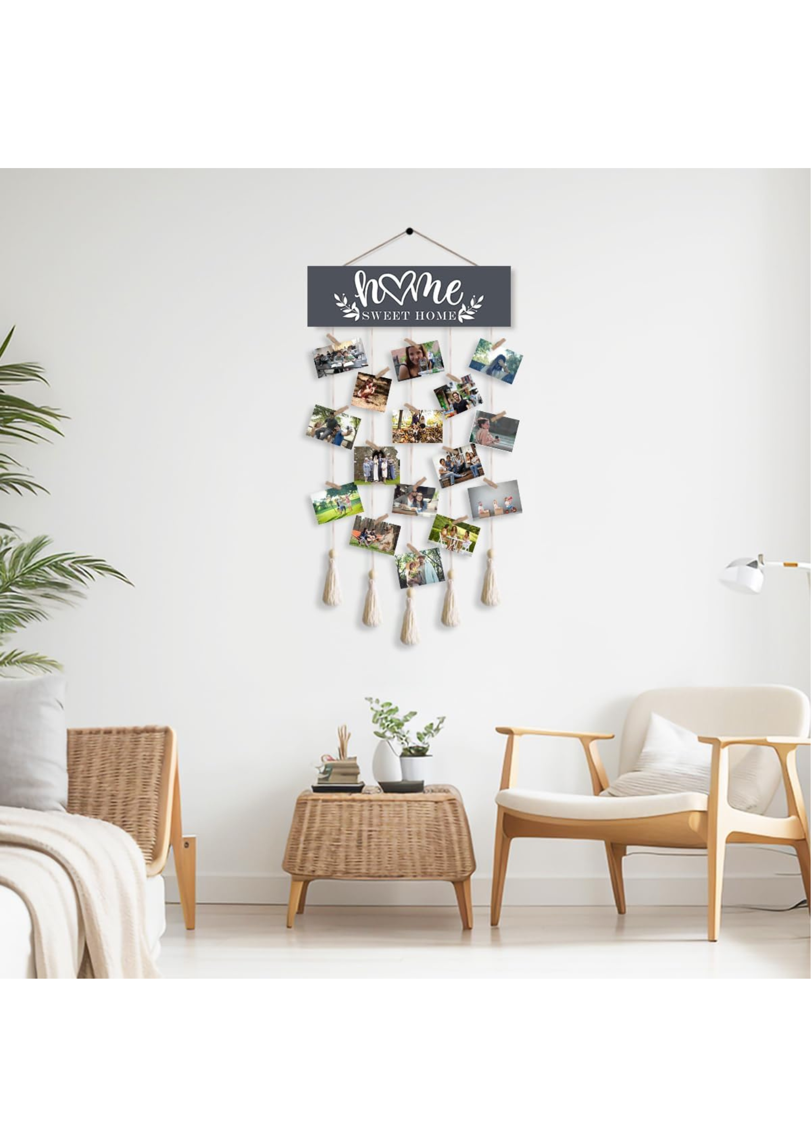 Photo Display wall decor displayed in Living Room