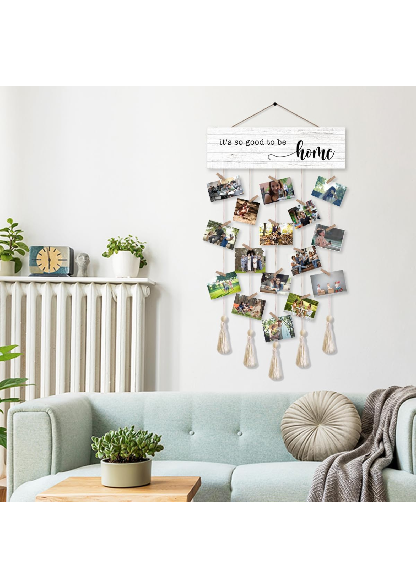 Photo Display wall decor displayed in Living Room