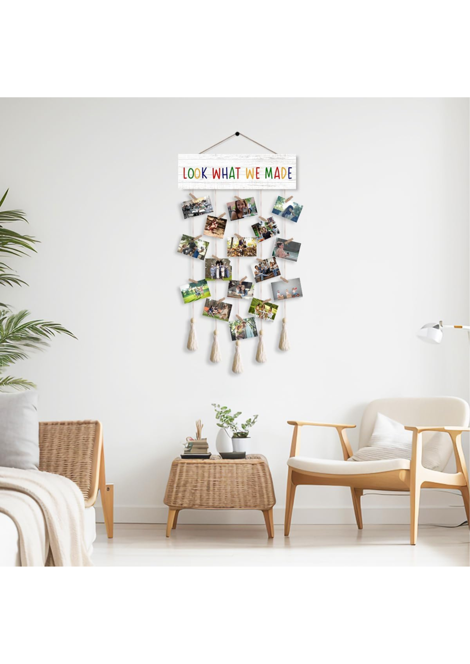 Photo Display wall decor displayed in Living Room