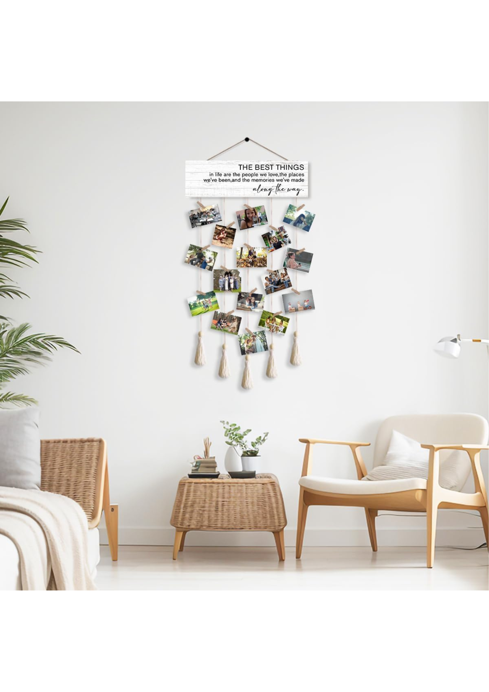 Photo Display wall decor displayed in Living Room