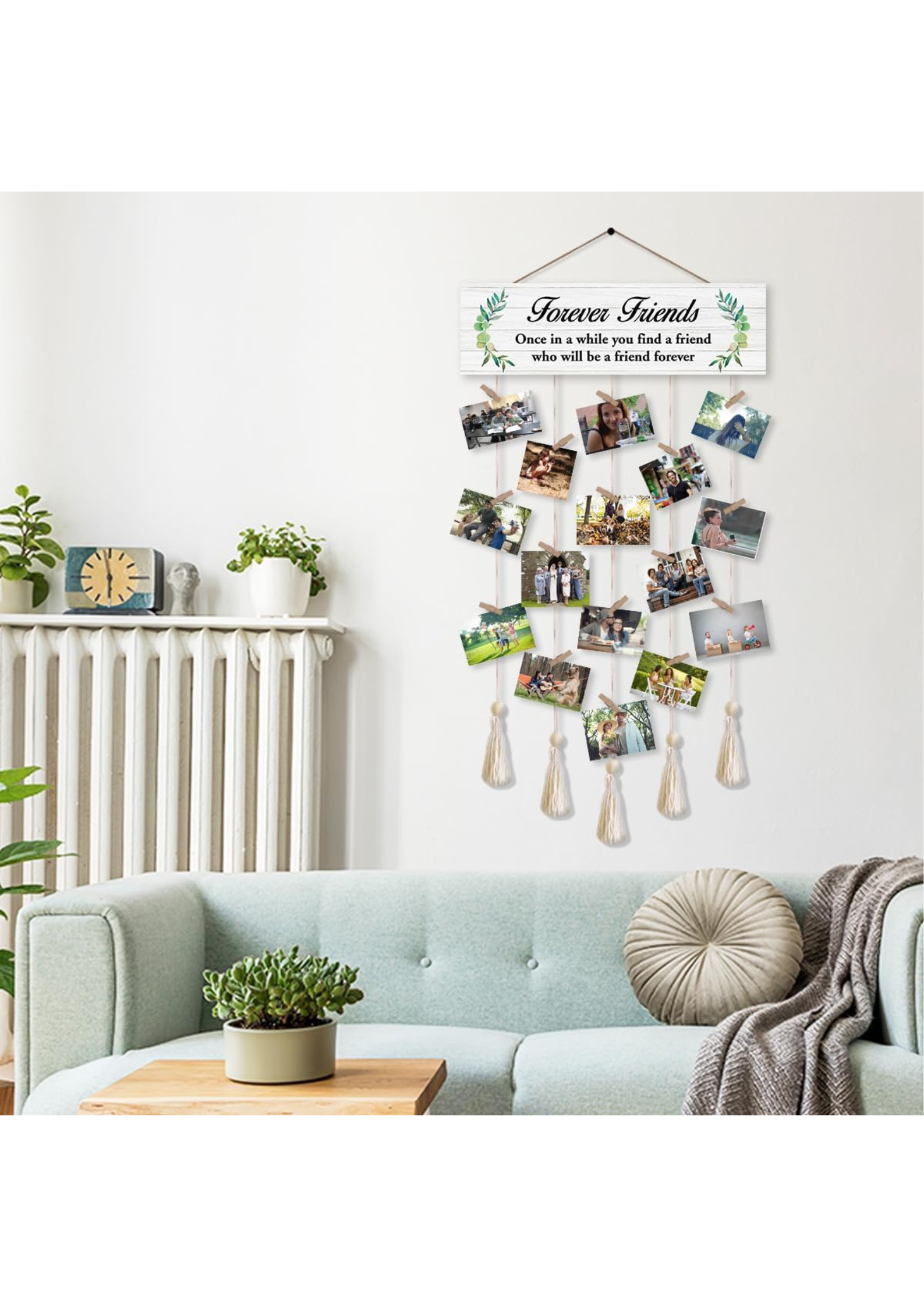 Photo Display wall decor displayed in Living Room