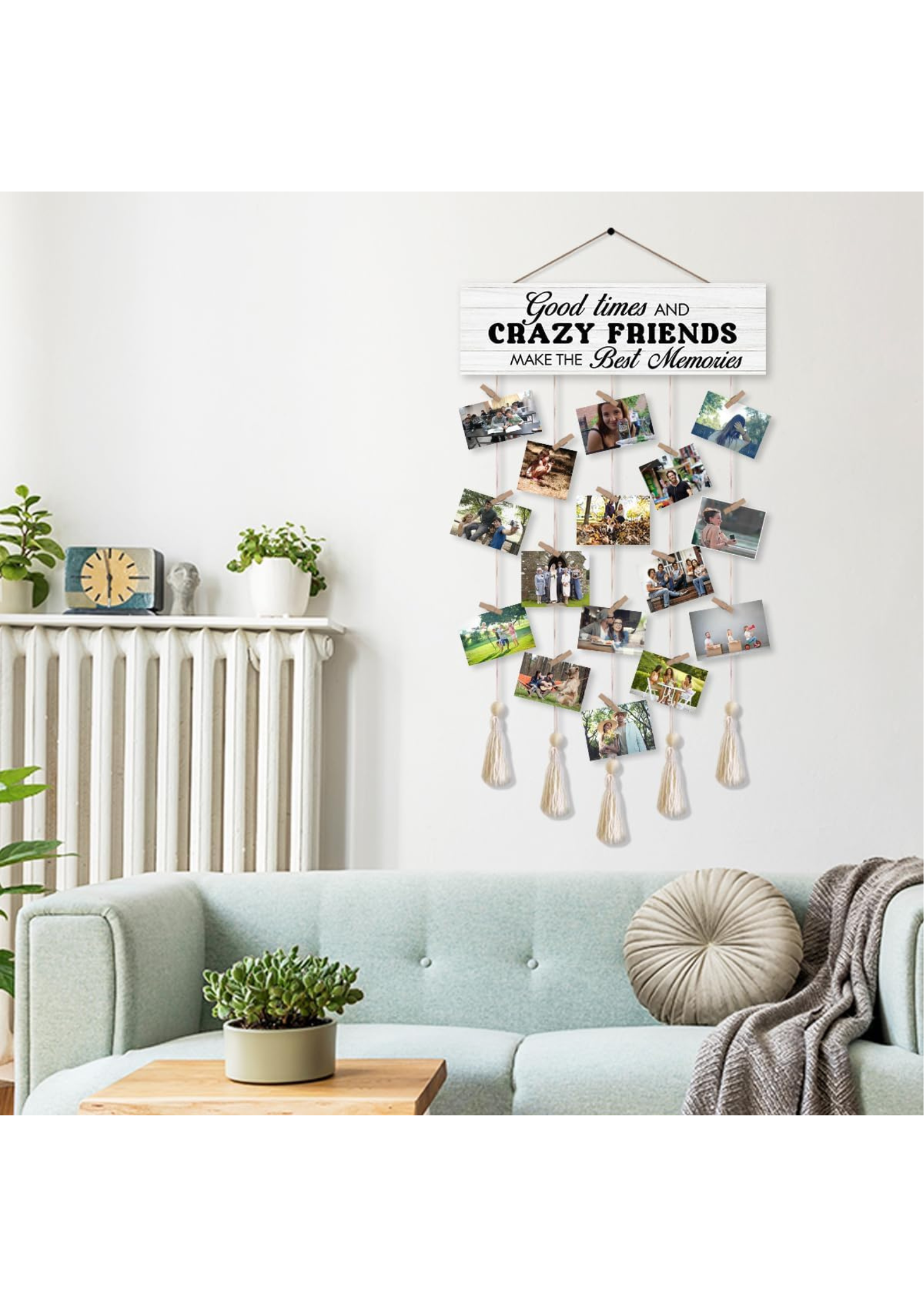 Photo Display wall decor displayed in Living Room