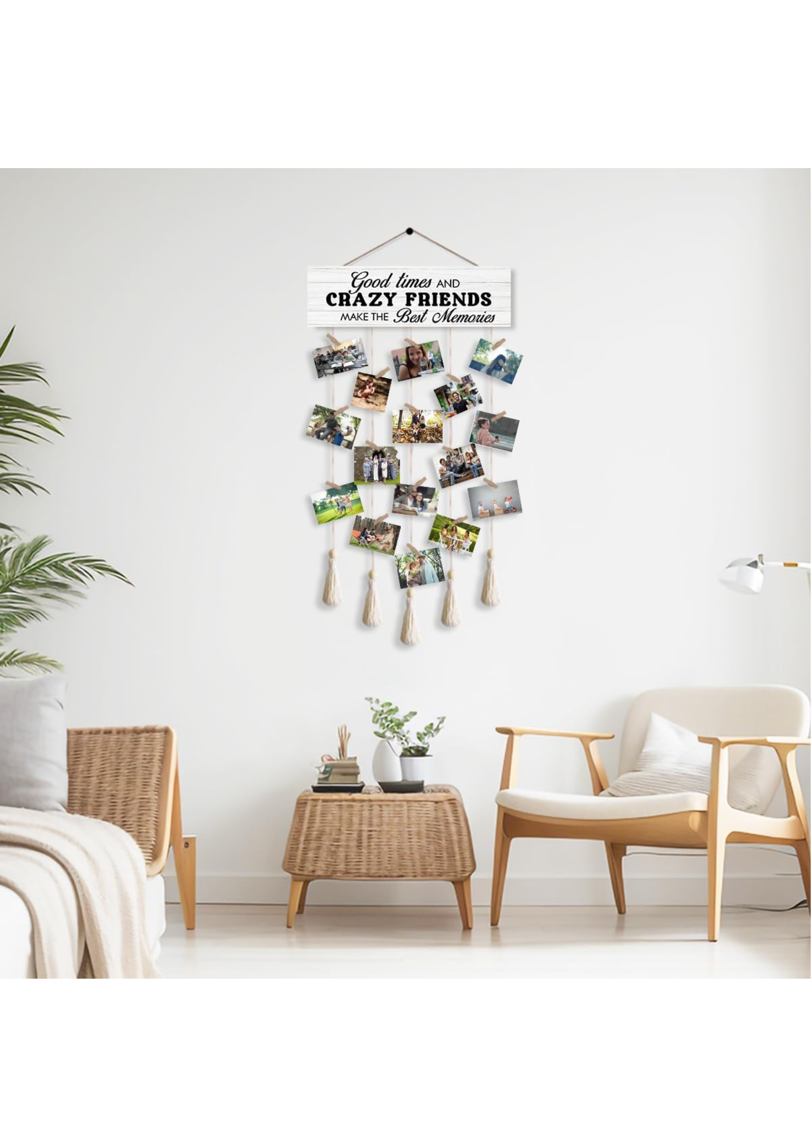 Photo Display wall decor displayed in Living Room