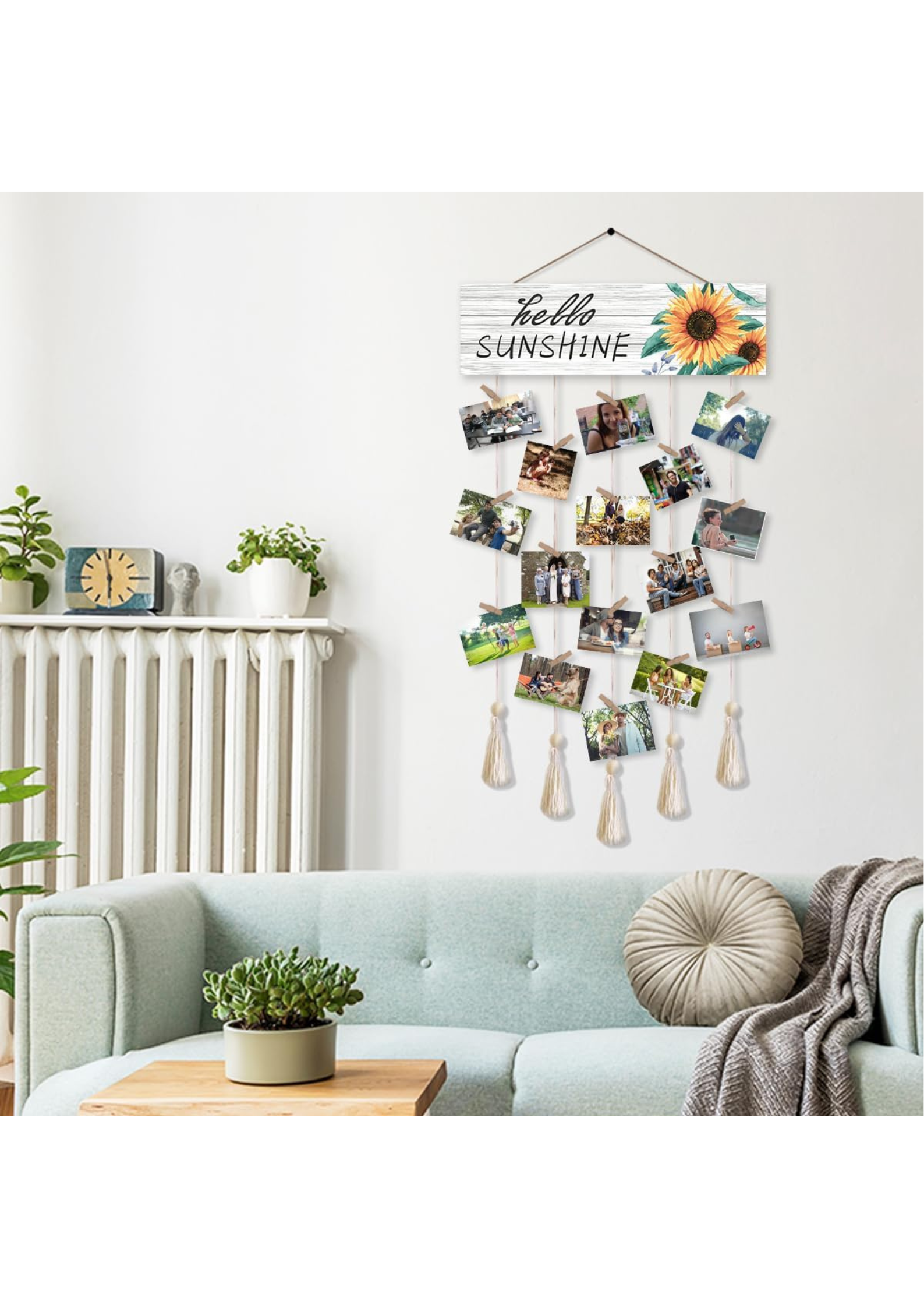 Photo Display wall decor displayed in Living Room