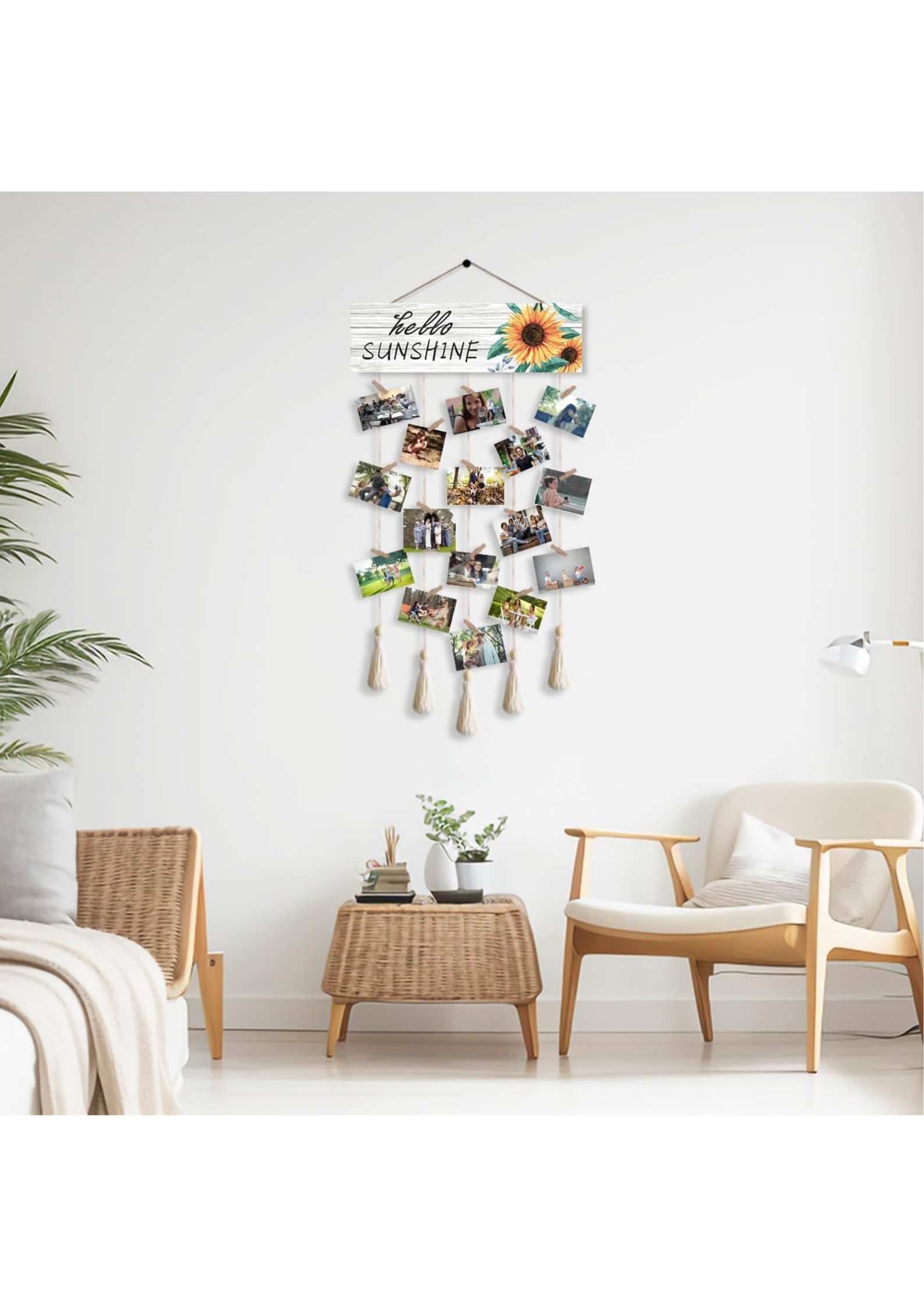 Photo Display wall decor displayed in Living Room