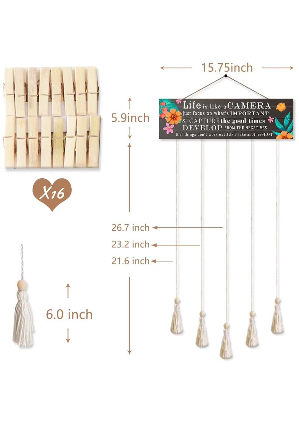 Photo Display wall decor size reference
