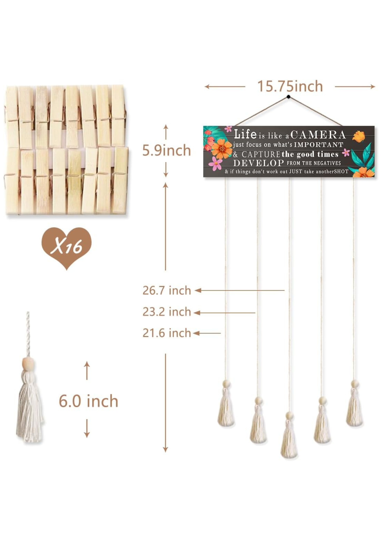 Photo Display wall decor size reference