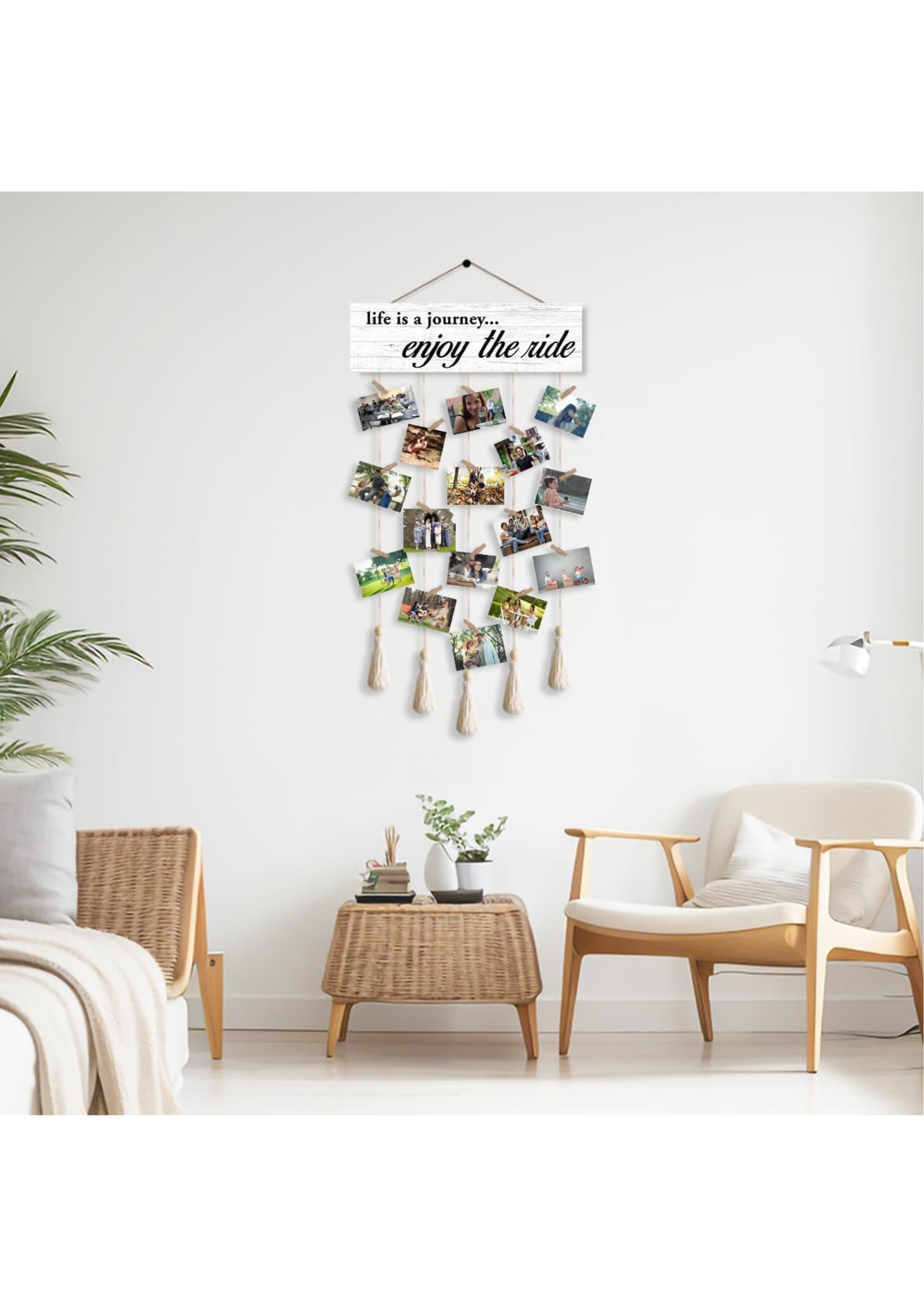 Photo Display wall decor displayed in Living Room