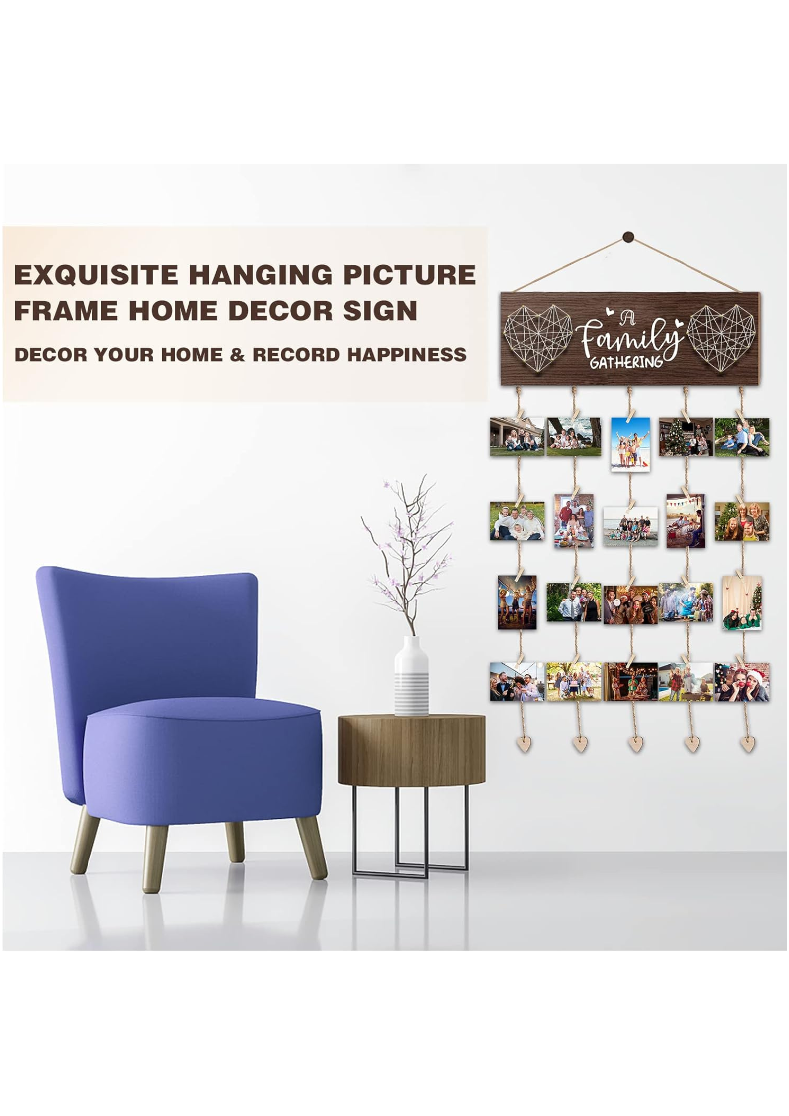 Photo Display wall decor closeup detail