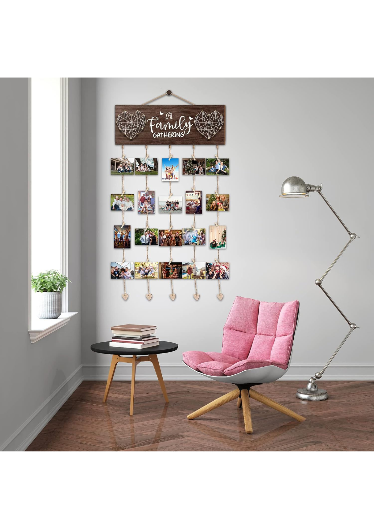 Photo Display wall decor displayed in Living Room