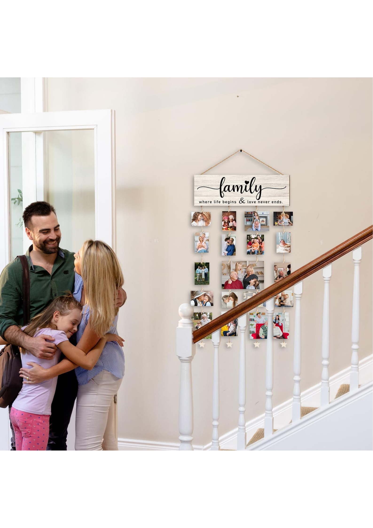 Photo Display wall decor displayed in Living Room