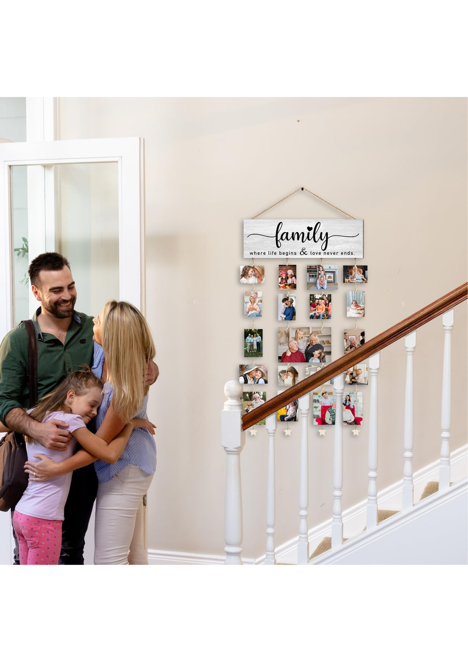 Photo Display wall decor displayed in Living Room