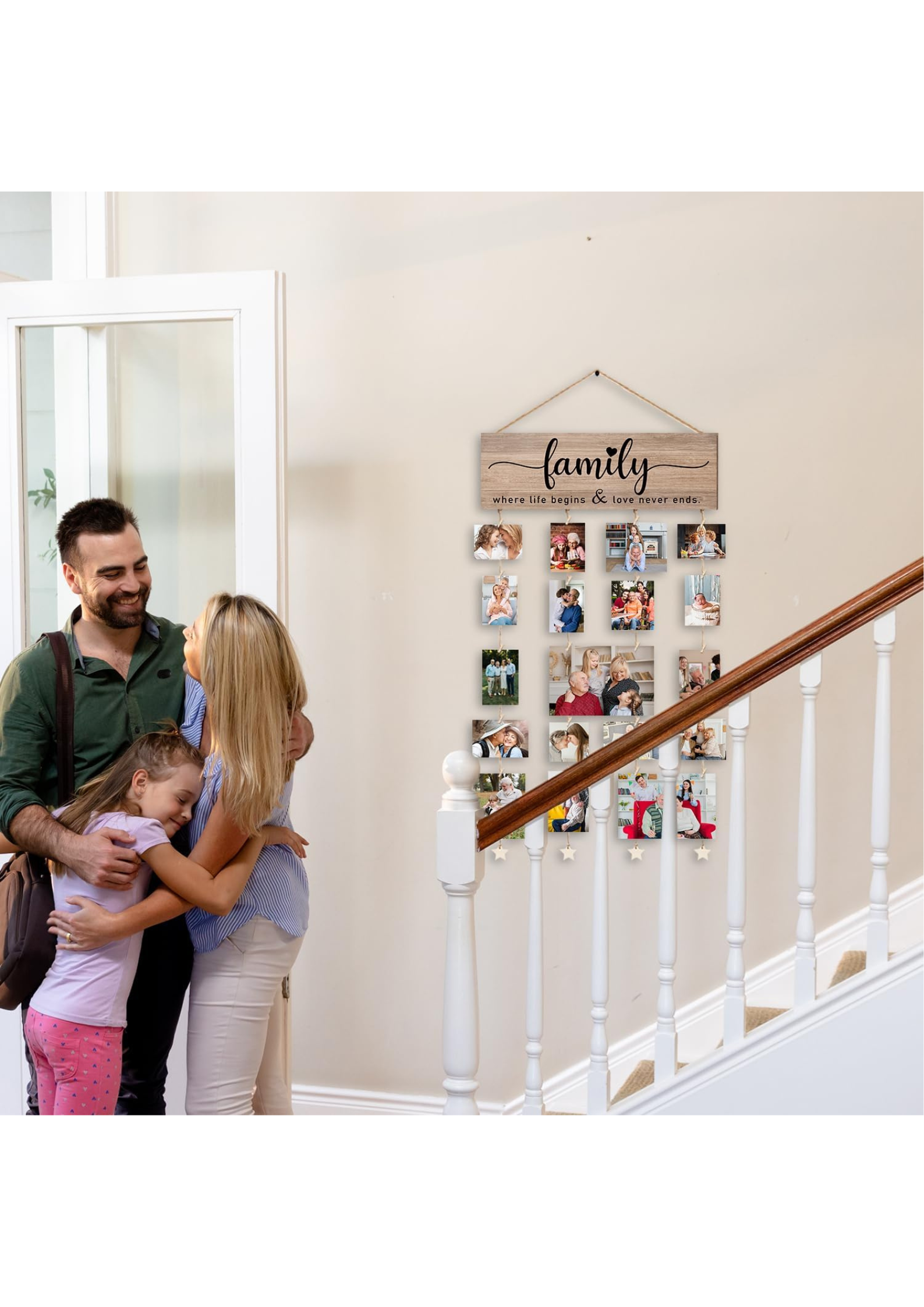 Photo Display wall decor displayed in Living Room