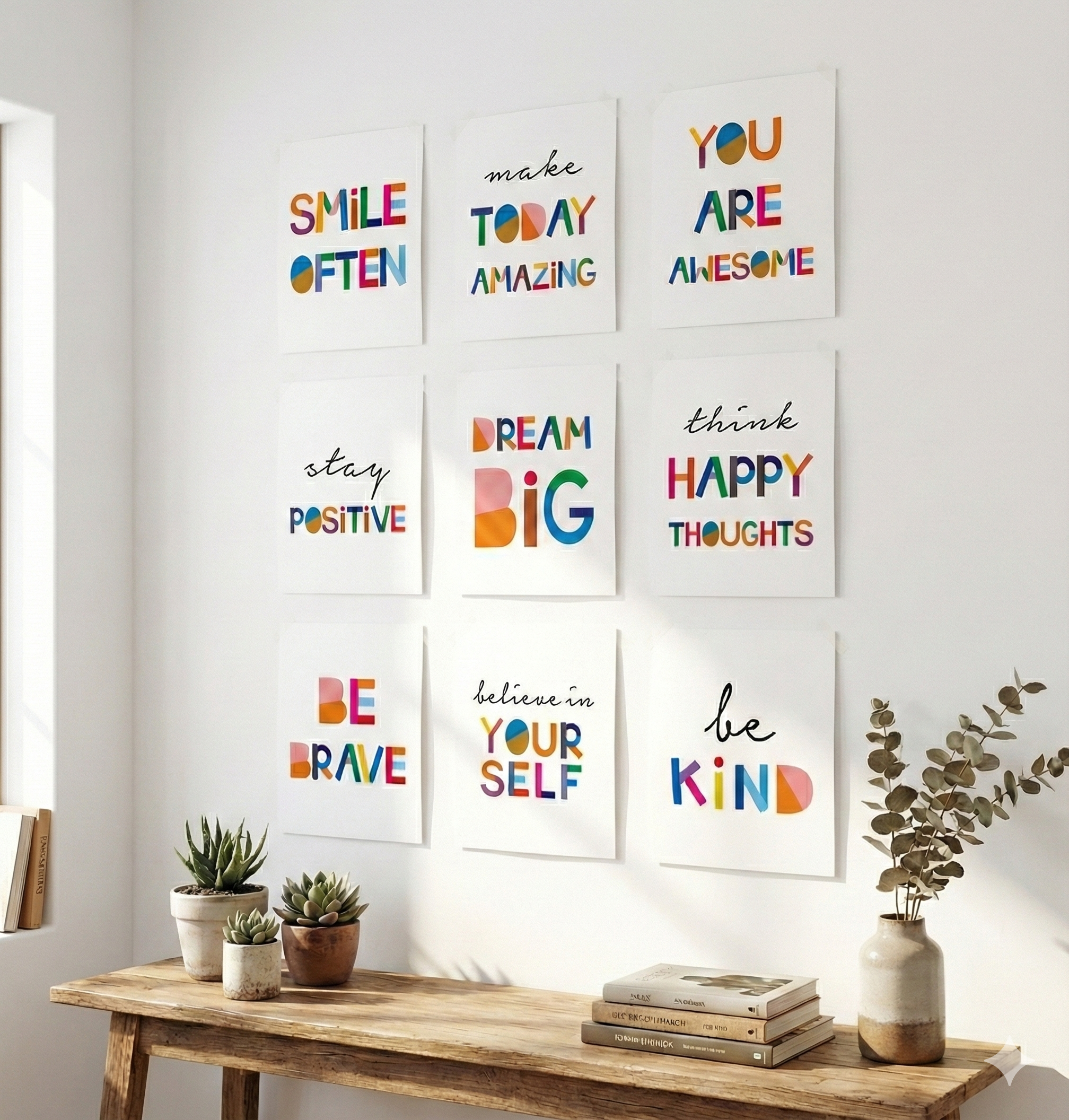 Positive Quotes MDF wall decor angled view