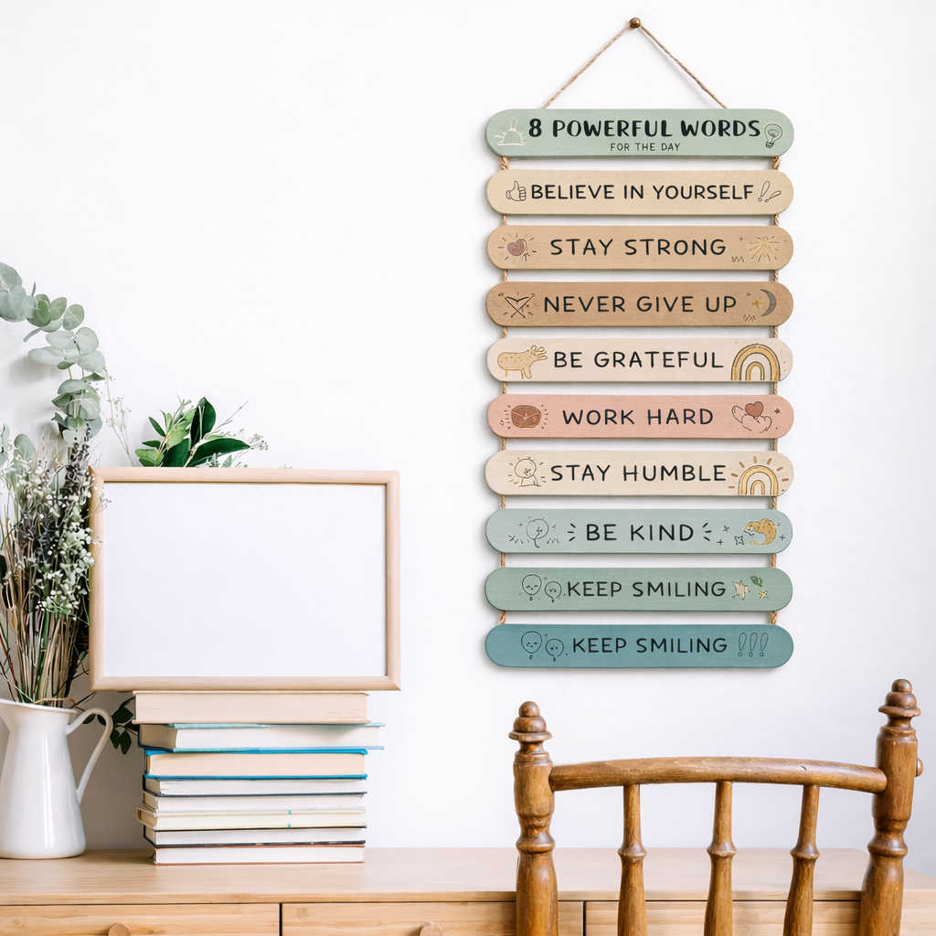 Positive Quotes wall decor displayed in Study Room