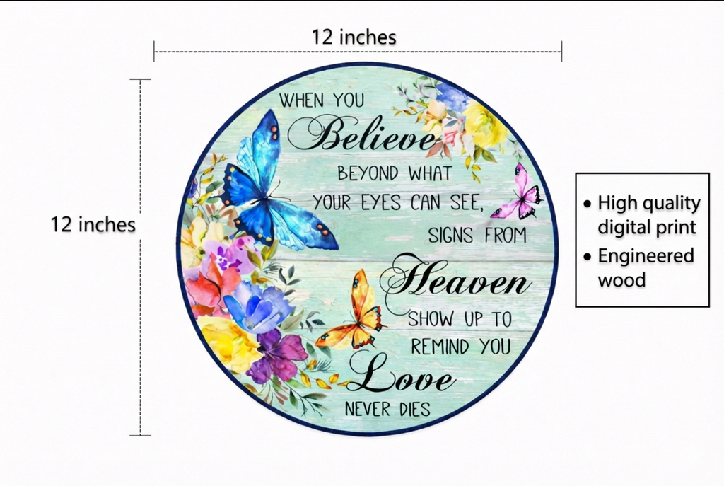 Positive Quotes wall decor size reference