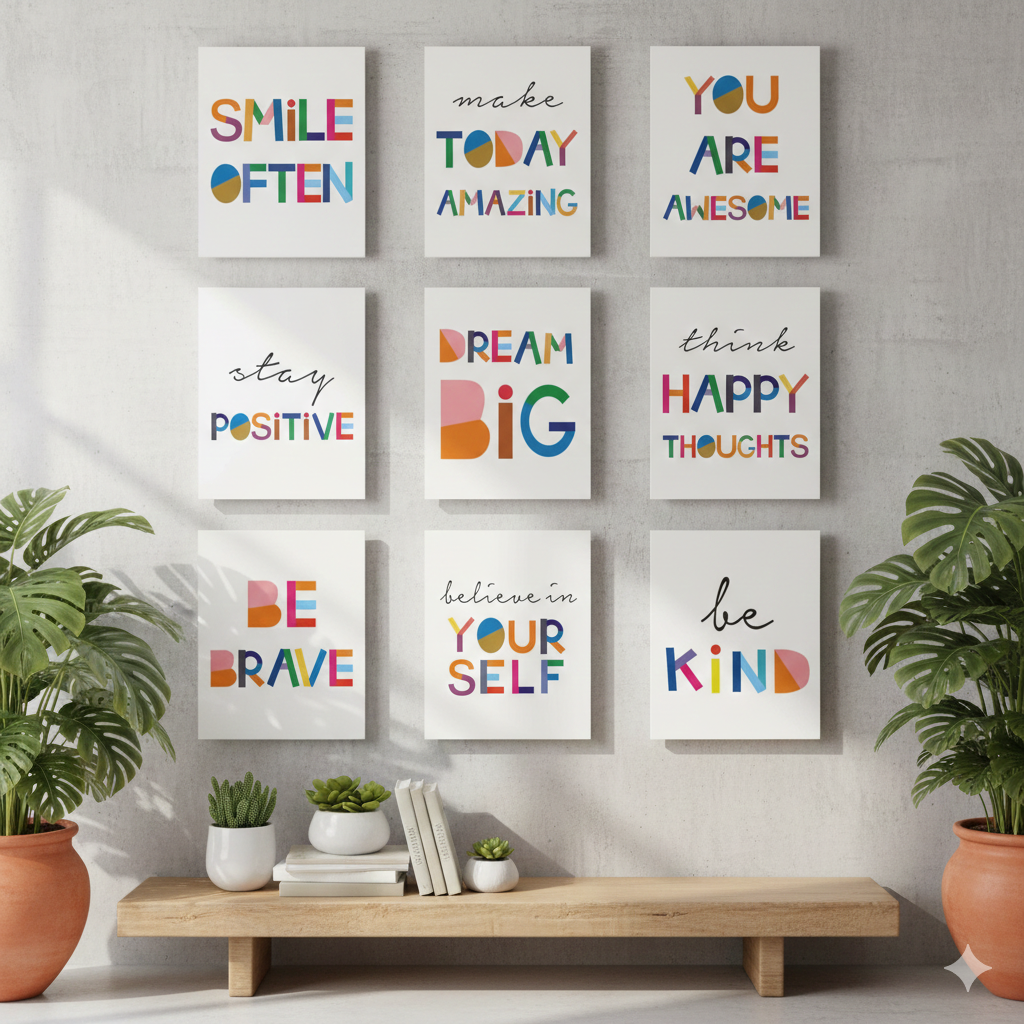 Quotes wall decor displayed in Living room 